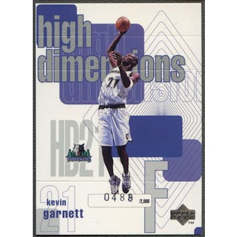 1997/98 Upper Deck #D21 Kevin Garnett High Dimensions #0488/2000