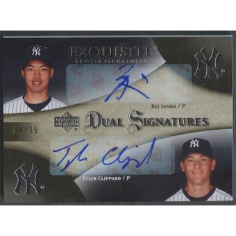 2007 Exquisite Collection #IC Kei Igawa & Tyler Clippard Rookie Signatures Dual Signatures Auto #04/35