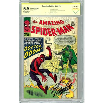 Amazing Spider-Man #5 CBCS 5.5 Stan Lee Signature (OW-W) *17-1646D11-007*