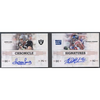 2011 Panini Playbook #3 Howie Long & Michael Strahan Chronicles Signatures Auto #5/5