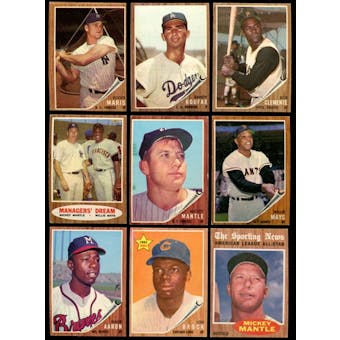 1962 Topps Baseball Near Complete Set (EX)