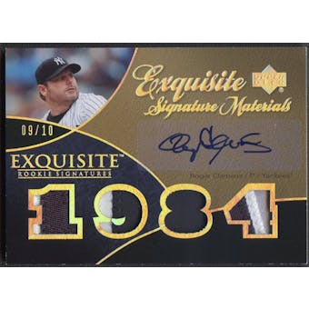 2007 Exquisite Collection #RC Roger Clemens Rookie Signatures Materials Silver Spectrum Patch Auto #09/10