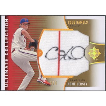 2008 Ultimate Collection #CH Cole Hamels Gold Home Jersey Auto #3/5