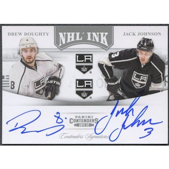 2011/12 Panini Contenders #18 Drew Doughty & Jack Johnson NHL Ink Duals Auto #26/75