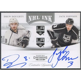2011/12 Panini Contenders #18 Drew Doughty & Jack Johnson NHL Ink Duals Auto #32/75