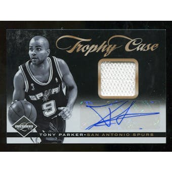 2011/12 Limited Trophy Case Materials Signatures #28 Tony Parker Autograph 6/15