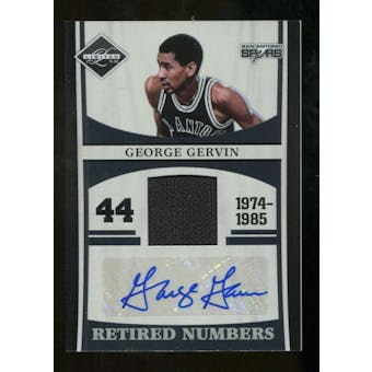 2011/12 Panini Limited Retired Numbers Materials Signatures #17 George Gervin Autographa 44 /49