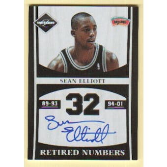 2011/12 Panini Limited Retired Numbers Signatures #19 Sean Elliott Autograph /99