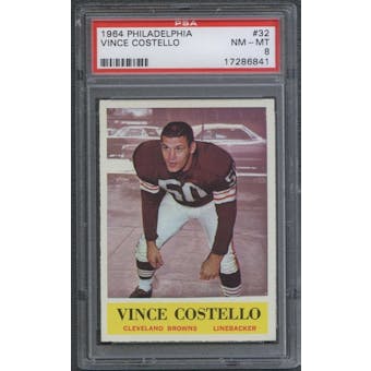 1964 Philadelphia Football #32 Vince Costello PSA 8 (NM-MT) *6841