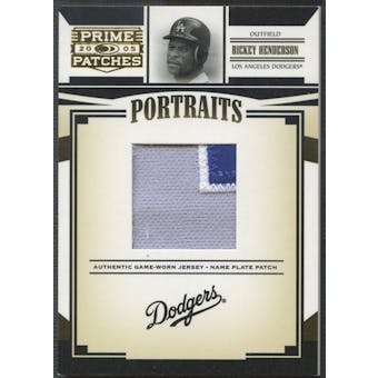 2005 Prime Patches #72 Rickey Henderson Portraits Name Plate Patch #37/47