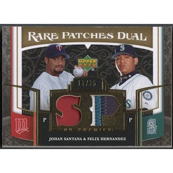 2007 Upper Deck Premier #SH Johan Santana & Felix Hernandez Rare Dual Gold Patch #17/25