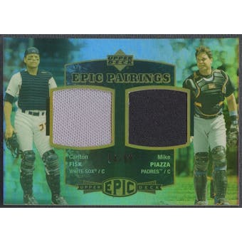 2006 Upper Deck Epic #FP Carlton Fisk & Mike Piazza Epic Pairings Jersey #54/99