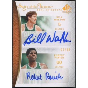 2007/08 SP Authentic #STWP Bill Walton & Robert Parish Sign of the Times Dual Auto #02/50