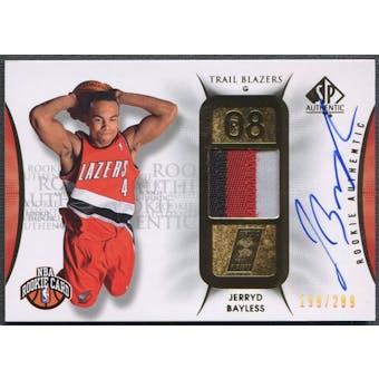 2008/09 SP Authentic #106 Jerryd Bayless Rookie Patch Auto #199/299