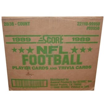 1989 Score Football Wax 20-Box Case