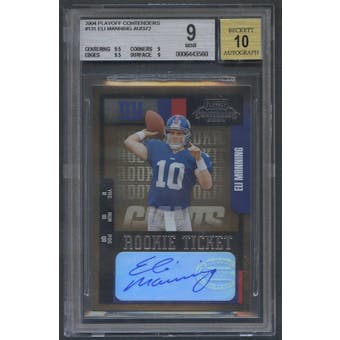 2004 Playoff Contenders #131 Eli Manning Rookie Auto BGS 9