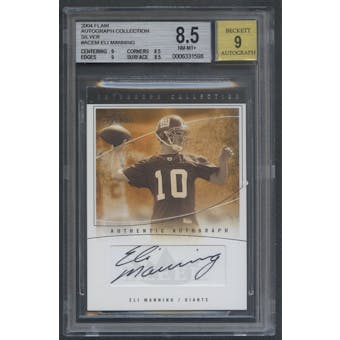 2004 Flair #ACEM Eli Manning Collection Silver Rookie Auto BGS 8.5
