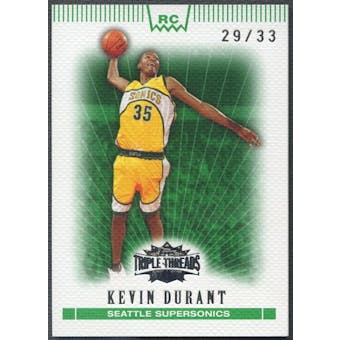 2007/08 Topps Triple Threads #135 Kevin Durant Rookie Emerald #29/33