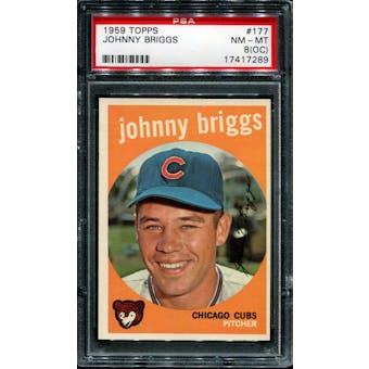 1959 Topps Baseball #177 Johnny Briggs PSA 8 (NM-MT) (OC) *7289