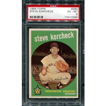 1959 Topps Baseball #284 Steve Korcheck PSA 6 (EX-MT) *7296