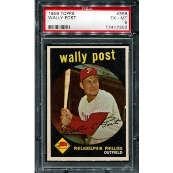 1959 Topps Baseball #398 Wally Post PSA 6 (EX-MT) *7302