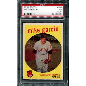 1959 Topps Baseball #516 Mike Garcia PSA 7 (NM) (OC) *7304