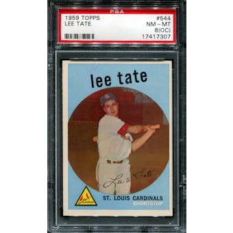 1959 Topps Baseball #544 Lee Tate PSA 8 (NM-MT) (OC) *7307