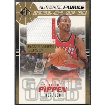 2003/04 SP Game Used #SPJ Scottie Pippen Authentic Fabrics Gold Jersey #037/100