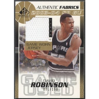 2003/04 SP Game Used #DRJ David Robinson Authentic Fabrics Gold Jersey #071/100