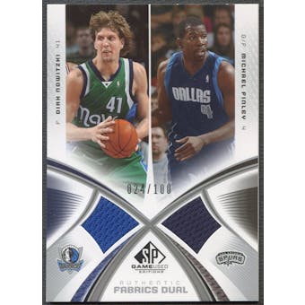 2005/06 SP Game Used #NF Dirk Nowitzki & Michael Finley Authentic Fabrics Dual Jersey #024/100