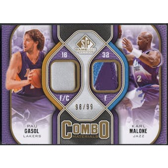 2009/10 SP Game Used #CPPK Karl Malone & Pau Gasol Combo Patch #98/99