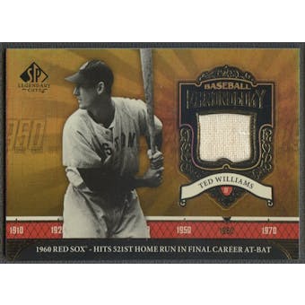 2006 SP Legendary Cuts #TW Ted Williams Baseball Chronology Materials Jersey