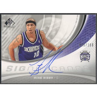 2005/06 SP Game Used #MB Mike Bibby SIGnificance Auto #055/100