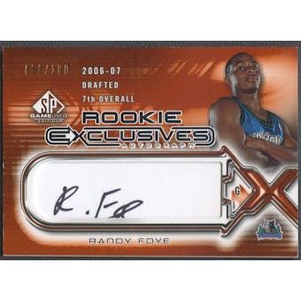 2006/07 SP Game Used #RF Randy Foye Rookie Exclusive Auto #059/100