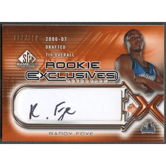 2006/07 SP Game Used #RF Randy Foye Rookie Exclusive Auto #053/100