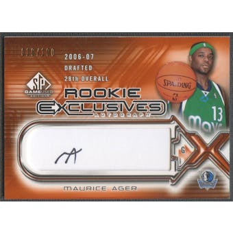 2006/07 SP Game Used #MA Maurice Ager Rookie Exclusive Auto #016/100