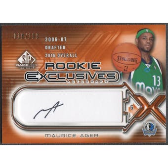 2006/07 SP Game Used #MA Maurice Ager Rookie Exclusive Auto #018/100