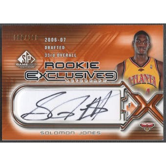 2006/07 SP Game Used #SJ Solomon Jones Rookie Exclusive Auto #006/100