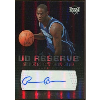 2006/07 Upper Deck UD Reserve Signatures #RB Ronnie Brewer Autograph