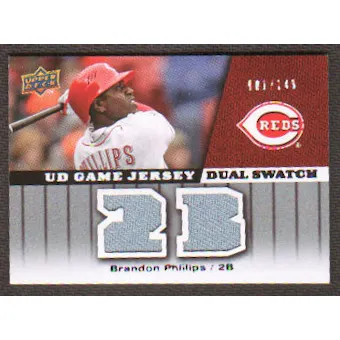 2009 Upper Deck UD Game Jersey Dual #GJBP Brandon Phillips /149