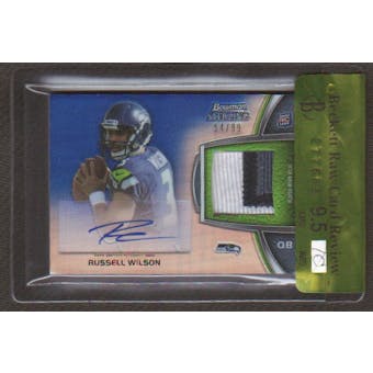2012 Topps Bowman Sterling Russell Wilson BGS 9.5 RC 3 color seam Patch Auto 54/99