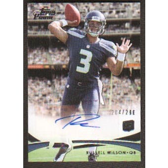 2012 Topps Prime Russell Wilson RC Rookie Autograph Auto # 284/286