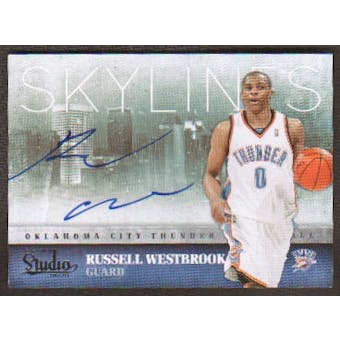 2009-10 Panini Studio Russell Westbrook Skylines AUTO Autograph On-Card #25/99 Thunder