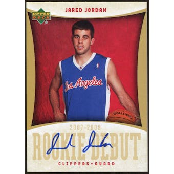2007/08 Upper Deck Rookie Debut Signatures #JJ Jared Jordan Autograph