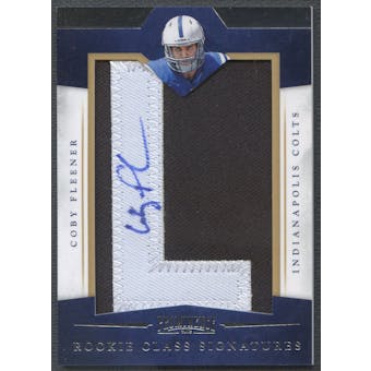2012 Panini Prominence #248 Coby Fleener Rookie Letter "L" Patch Auto #037/175