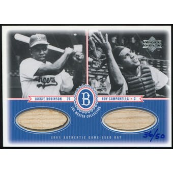2000 Upper Deck Brooklyn Dodgers Master Collection Mystery Pack Dual Bat Jackie Robinson Roy Campanella 36/50