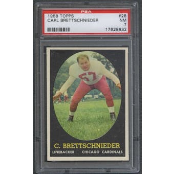 1958 Topps Football #28 Carl Brettschneider PSA 7 (NM) *9832
