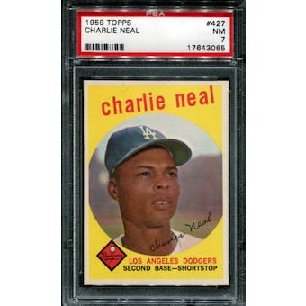 1959 Topps Baseball #427 Charlie Neal PSA 7 (NM) *3065