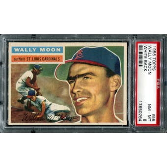 1956 Topps Baseball #55 Wally Moon PSA 8 (NM-MT) *0764