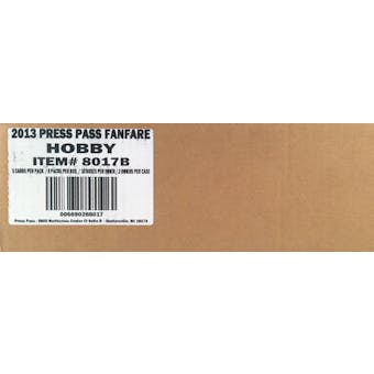 2013 Press Pass Fanfare Racing Hobby 20-Box Case